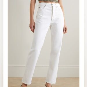 Agolde Women's White Straight Leg Jeans